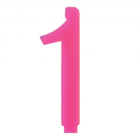 CANDELINA ITALIC FUXIA 7 CM NUMERO 1