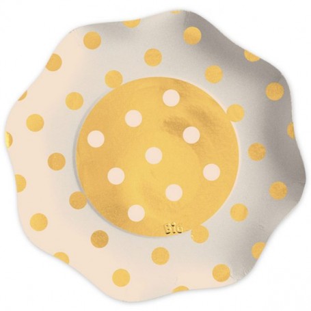 PIATTI POIS ORO 23 CM