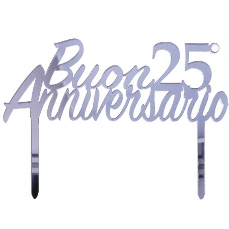 CAKE TOPPER 25° ANNIVERSARIO PLEX