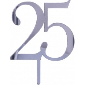 CAKE TOPPER 25 ARGENTO