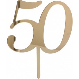 CAKE TOPPER 50 ORO PLEX