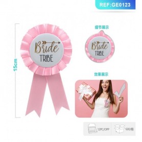 COCCARDA BRIDE TO BE BIANCA/ROSA PZ 1