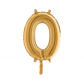 PALLONCINO MYLAR ORO 14" NUMERO 0