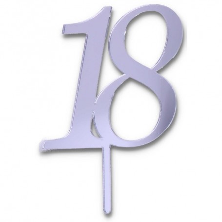 CAKE TOPPER 18 ANNI ARGENTO