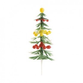 PINO NATALE PALLE VERDI E GIALLE 9 9.5CM