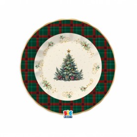 6 PIATTI FONDI CM24 TARTAN CHRISTMAS