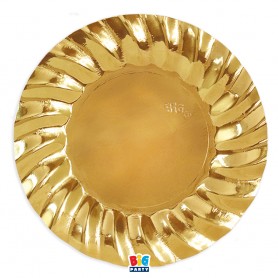 6 PIATTI FONDI CM24 WAVY ORO METAL