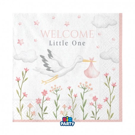 16 TOV.LI 33X33CM WELC LITTLE ONE PINK