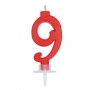 CANDELINA ITALIC ROSSA 7 CM NUMERO 9